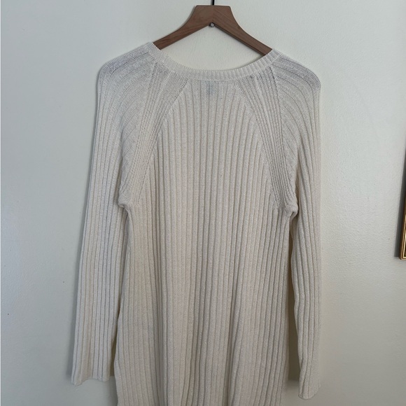Eileen Fisher Cream Ribbed High-Low Organic Sweater Women’s Medium Chic EUC - Picture 7 of 7